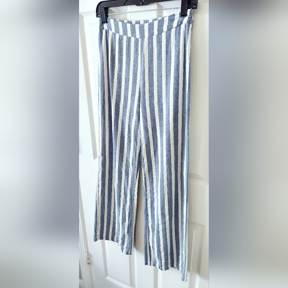 Pink Lily Linen Blend Striped Trousers - Picture 4 of 4